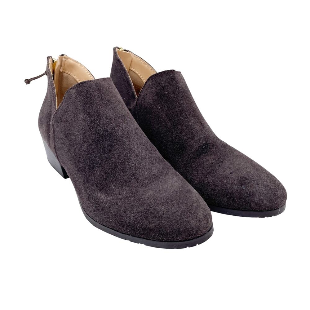 Kenneth Cole Reaction Women's Side Way Booties Choco Brown‎ Suede Size 7